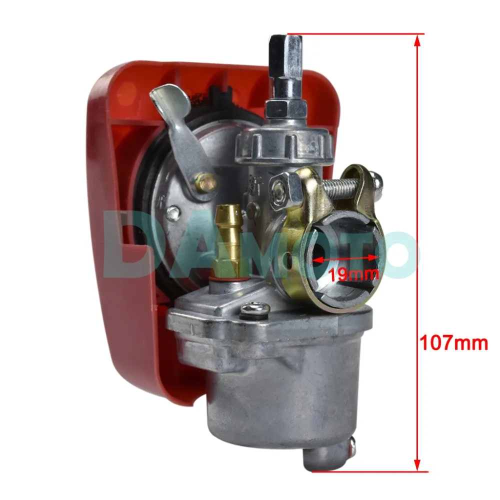 Красный карбюратор Carby для 2 х тактный 49cc 66cc 70cc 80cc моторизованный велосипед