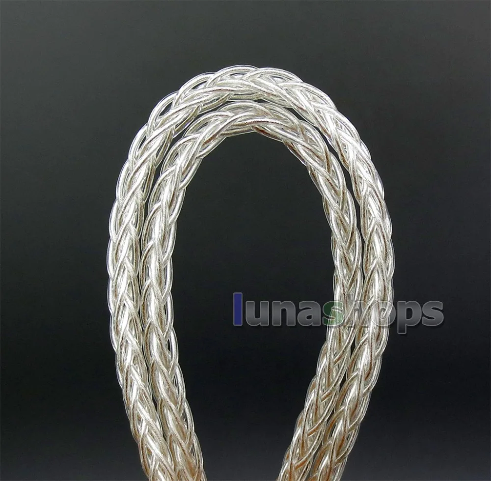 LN006246 1 м 8 ядер 10*0 мм 99.99% чисто Серебристые Наушники DIY пользовательский кабель (не