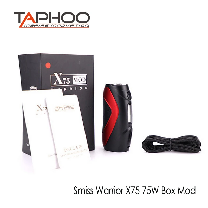 TAphoo оригинальная Инновационная электронная сигарета Vape Mods Smiss Warrior X75 75 Вт коробка
