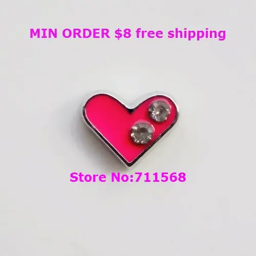 Фуксия Сердце Форма d плавающие прелести сердце шармы кулон набор сделай сам для