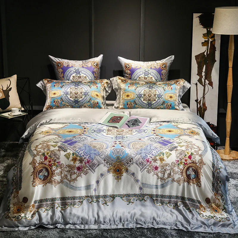 Комплект постельного белья из 100% шелка с жаккардовым покрытием|Комплекты белья| |