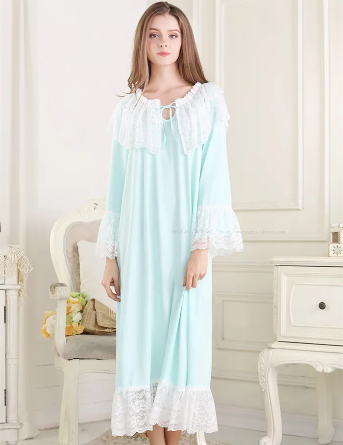 

Fashion women Sweet princess nightdress lace cotton leisurewear high quality female Vintage nightgown Vestidos VSY01