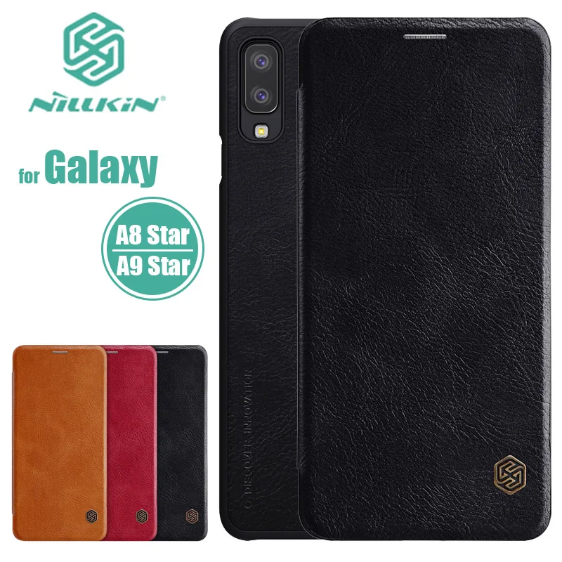Для samsung Galaxy A8 звезда Nillkin Qin кожаный чехол-портмоне для телефона чехол класса люкс с кармашком для карточек чехол для samsung A9 звезда nilkinback крышка