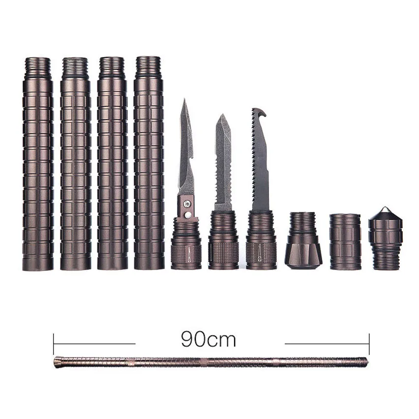 4 section Multi-Functional Открытый Отдых Выживание DIY оружие для самообороны Stick безопасность треккинг полюс защита стержень пеший Туризм аварийный - Цвет: 4 section