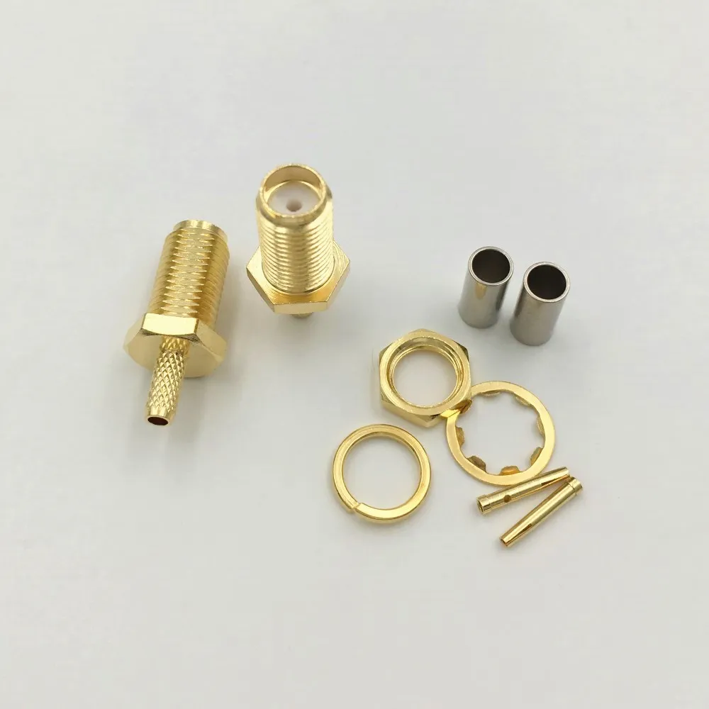 50 шт. Латунь SMA гнездо гайка переборка для припоя обжимной RG174 RG178 RG316 LMR100 кабель