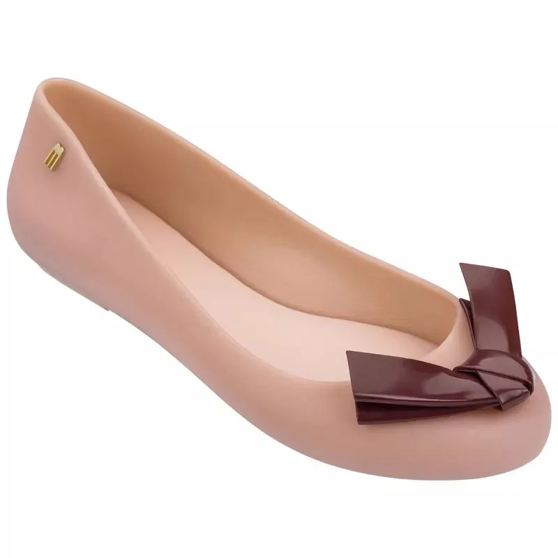 Melissa 2019 летнее Женское гнездо бантом прозрачная туфля расшитые бисером туфли