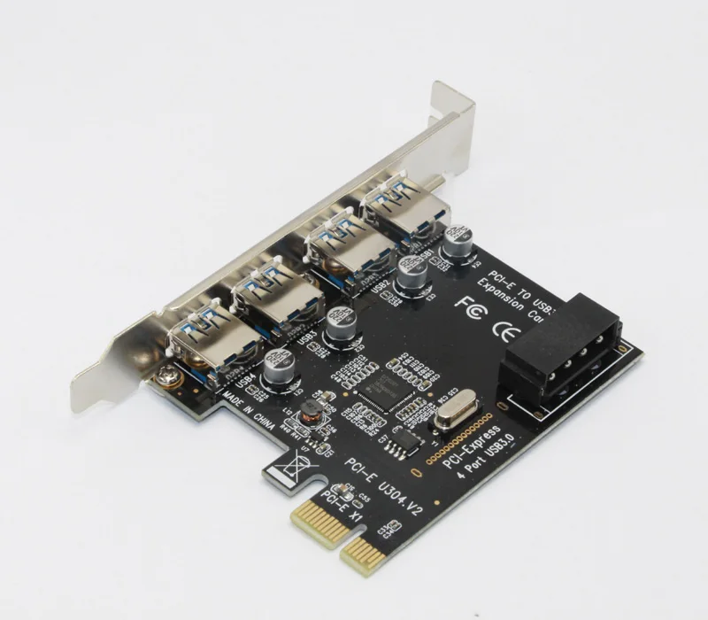 10 шт. Новый USB 3 0 4 порта PCI Express Riser Card USB3.0 5 ГБ хост контроллер 4x PCIE карта расширения