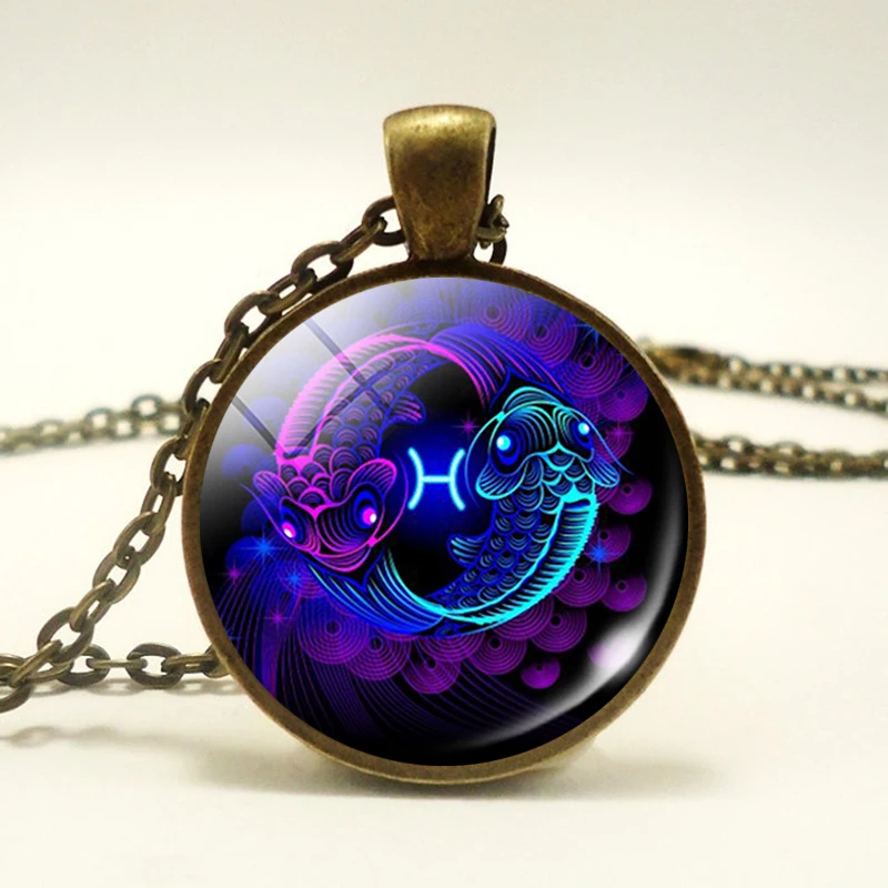 Мужская и женская купольная Подвеска со стеклянным кулоном 12 созвездий