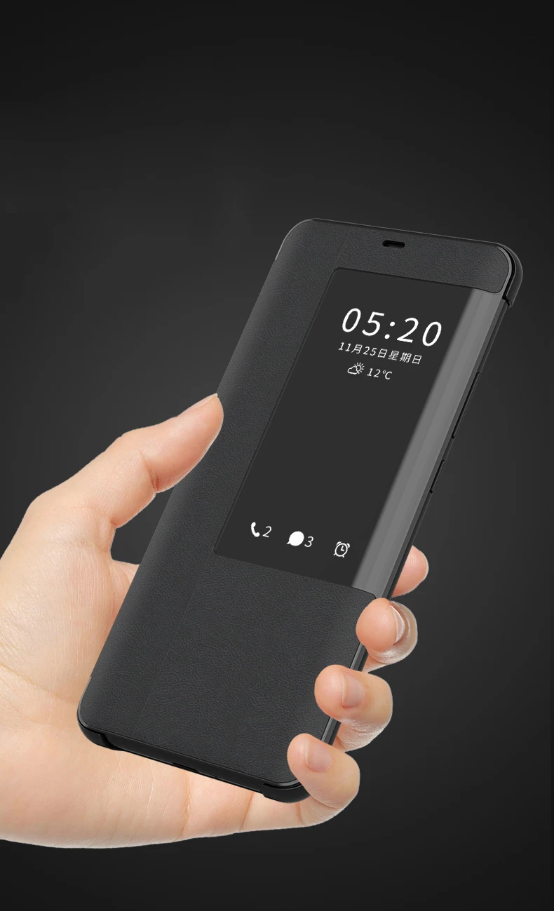 Смарт-чехол с окошком для экрана кожаный флип чехол для huawei P30 P30 Pro P20 P10 Коврики 20 Коврики 10 Nova 3 3I Honor 8X Y6 чехол для телефона чехол