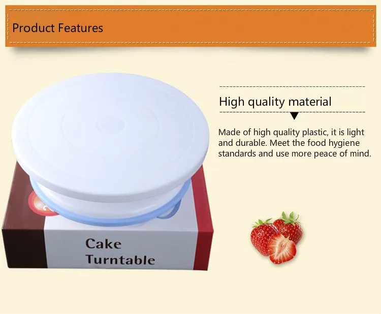 10 Inch 7*28cm Hot Sale Plastic Cake Turntable Rotating Decorating Anti-skid Round Stand Rotary Table | Дом и сад