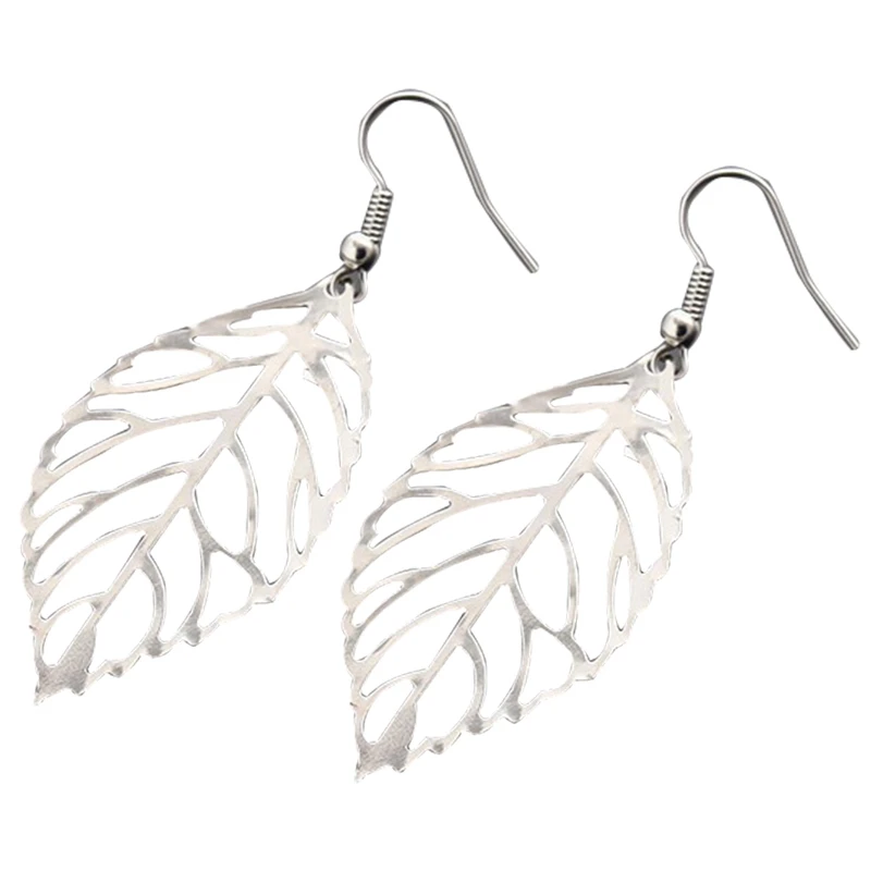 Женские серьги Популярные Модные ювелирные изделия полые металлические листья