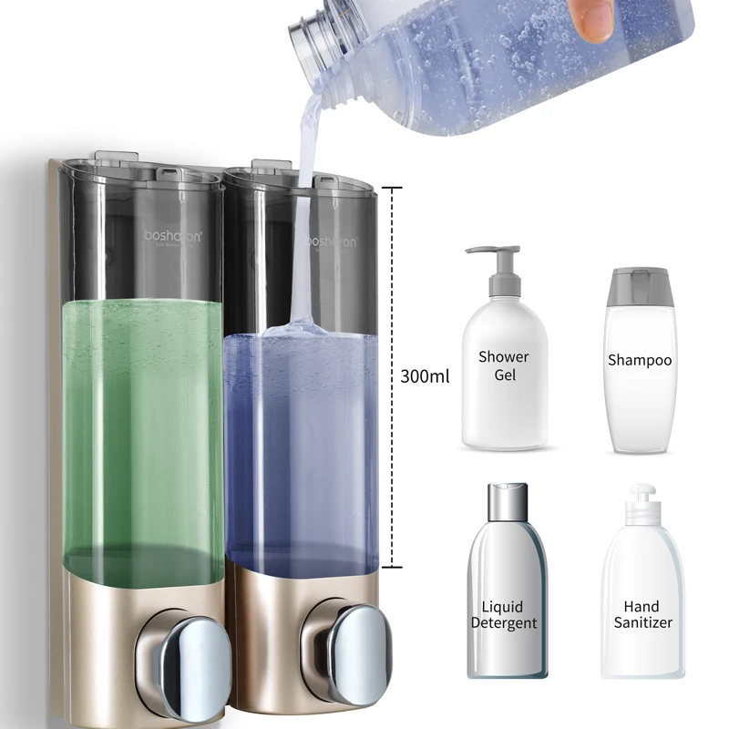 bathroom liquid soap dispenser wall mounted for kitchen plastic 300ml shower gel detergent shampoo bottle hotel home accessories free global shipping