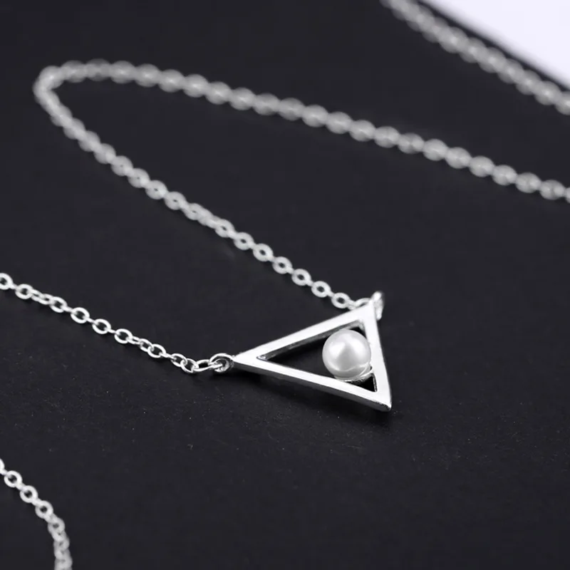 Маятниковые ожерелья collier argent aros mujer oreja de plata 925 ювелирные изделия colgantes минимализм подвеска треугольная ожерелье colares