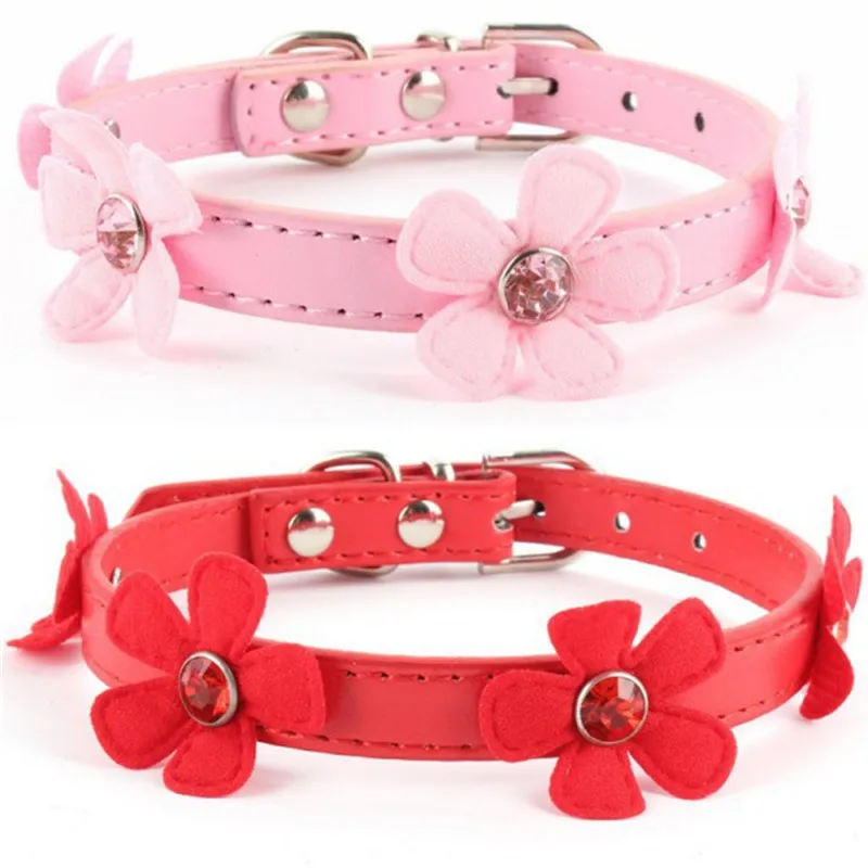 Ошейник для питомца маленькая собака кошка искусственная кожа Регулируемый