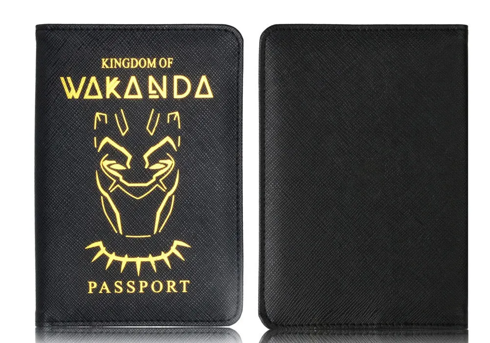VM Мода поцелуй унисекс Wakanda Rfid Блокировка паспорт комплект из искусственной кожи Многофункциональный паспорт случае держатель карты путешествий Essential