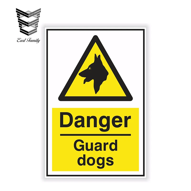 Автомобильная наклейка EARLFAMILY для защиты от опасных собак, 13 см х 8,5 см, предупреПредупреждение безопасность, виниловая защитная наклейка, водонепроницаемая Стилизация