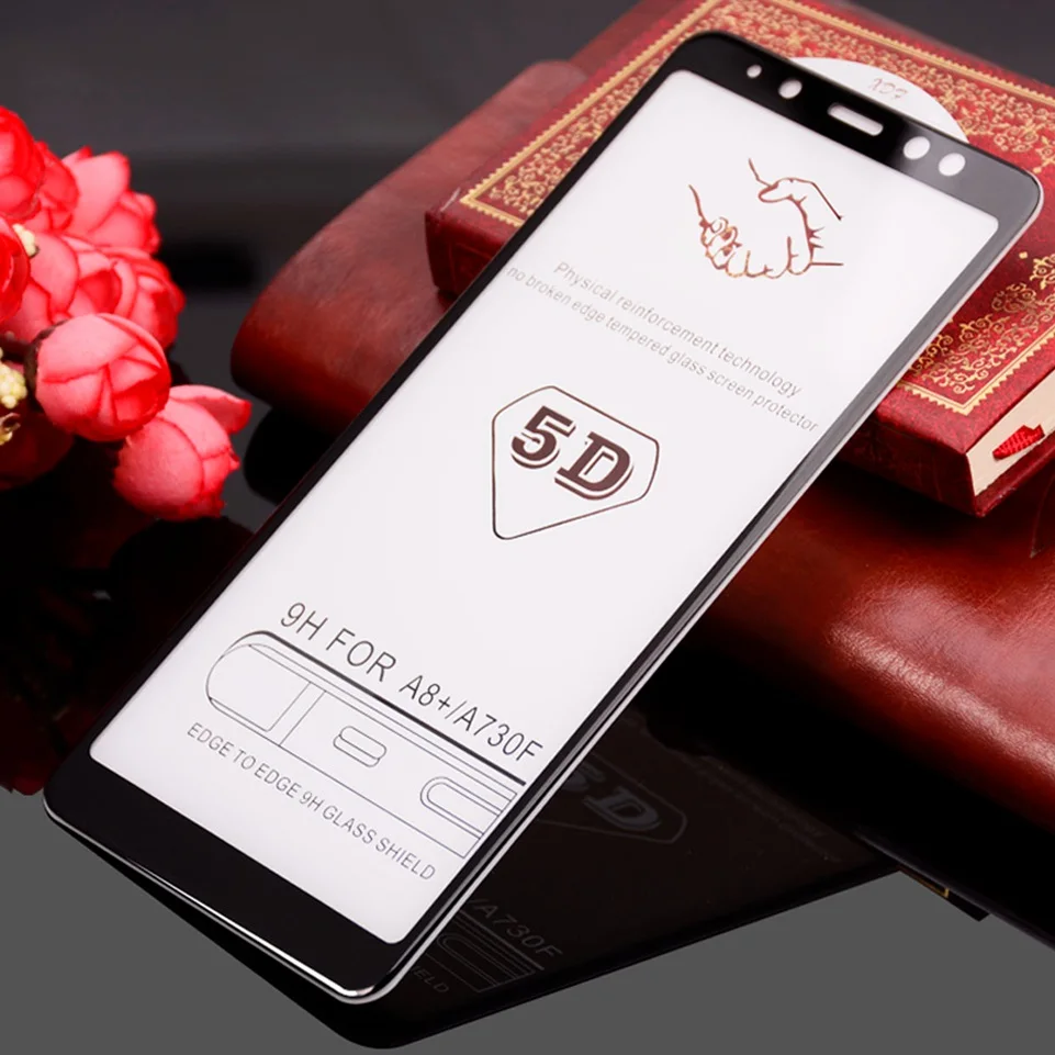 WhaY 5D Защита экрана для Samsung Galaxy A8 Plus 2018 закаленное стекло полное покрытие SamsungA8