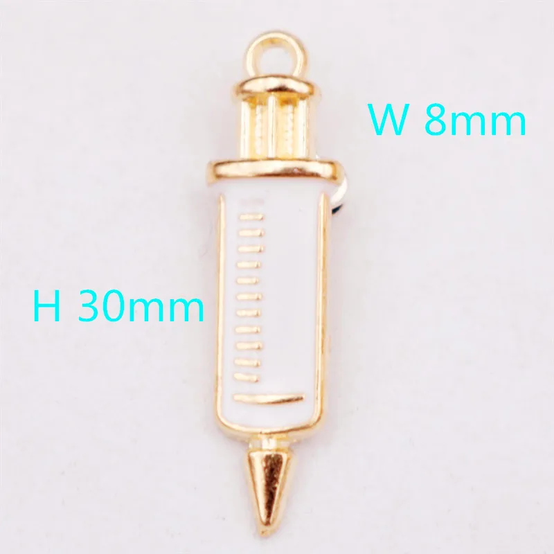 Multi style Creative Handmade Drip Oil Medical Jewelry Pendant Stethoscope Charms Syringe Charms Nurse Hat Charms 6pcs A1533