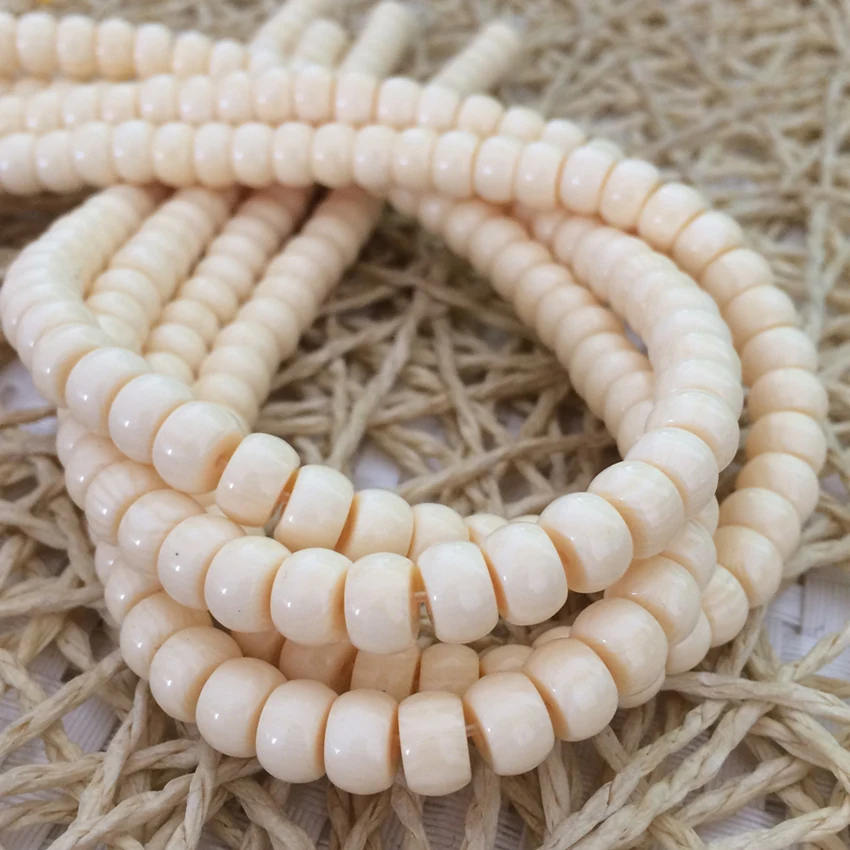 White Resin Beeswax Hot Sell Fashion Charms Diy 9X9mm 8X5mm Abacus Loose Beads Diy Findings Spacers Accessories 15 Inches B88