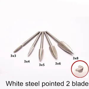 1 шт. 3 мм хвостовик белый стальной нож фреза для резьбы по дереву шлифовальный инструмент головка для резьбы по дереву электрическая мельница шлифовальная машина для деревообработки