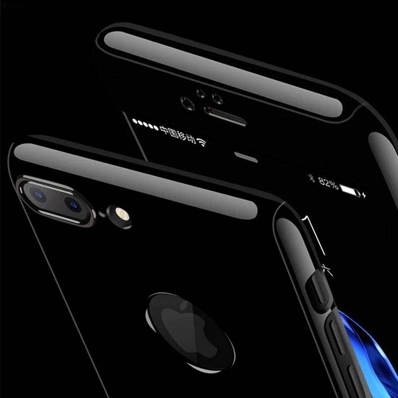 Защитная пленка для экрана из закаленного стекла + чехол iPhone 7 на весь корпус