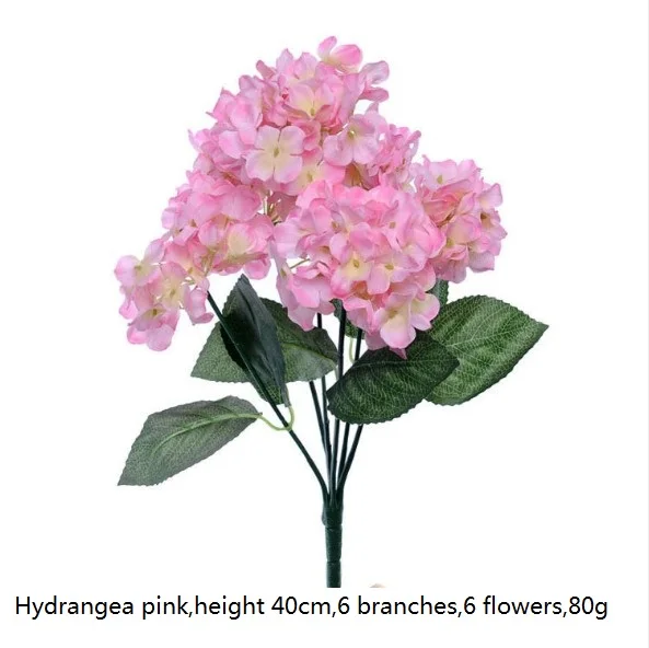 Hydrangea pink DIY искусственная пластмассовая трава листья цветы Флорес растения поддельные растения для домашнего магазина сада представить украшение стены - Цвет: Hydrangea pink