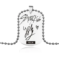 new stray kids member birthday signature pendant stainless steel necklace accessories for men women birthday gift