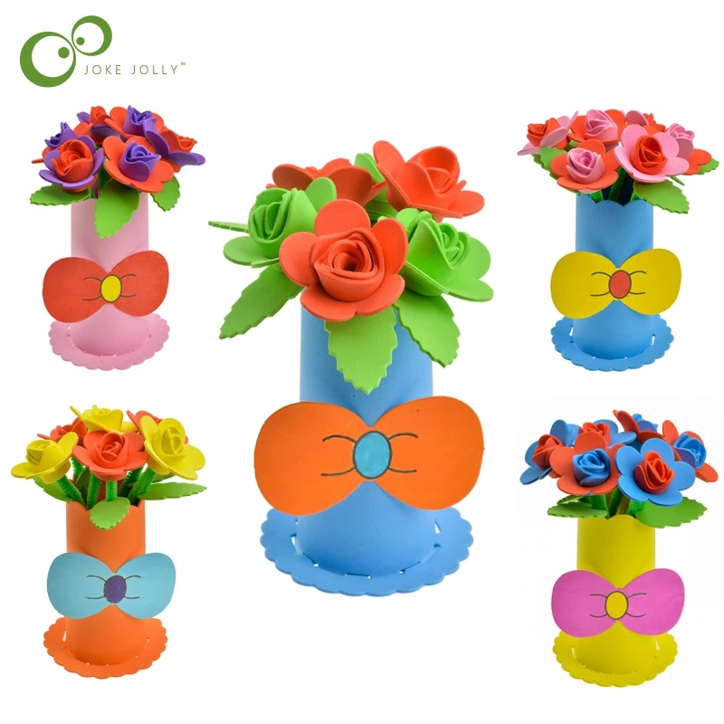 Дети DIY 3D EVA Flower Flowerpot домашнее украшение пазл игрушка подарок Ремесло наборы