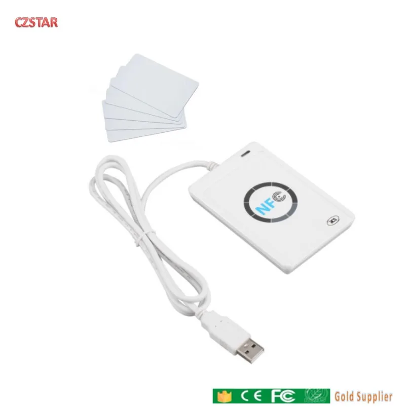 Оригинальный USB ACR122U NFC RFID считыватель смарт карт писатель + 5 шт. UID бумажные ярлыки