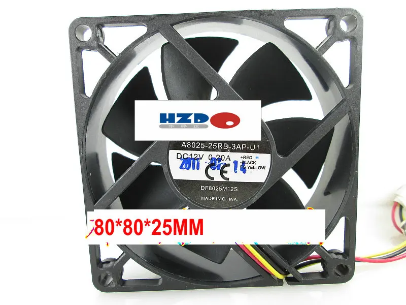 HZDO A8025-25RB-3AP-U1 DF8025M12S 8025 12 в а охлаждающий вентилятор 80*80*25 мм лаптоп с тепловой