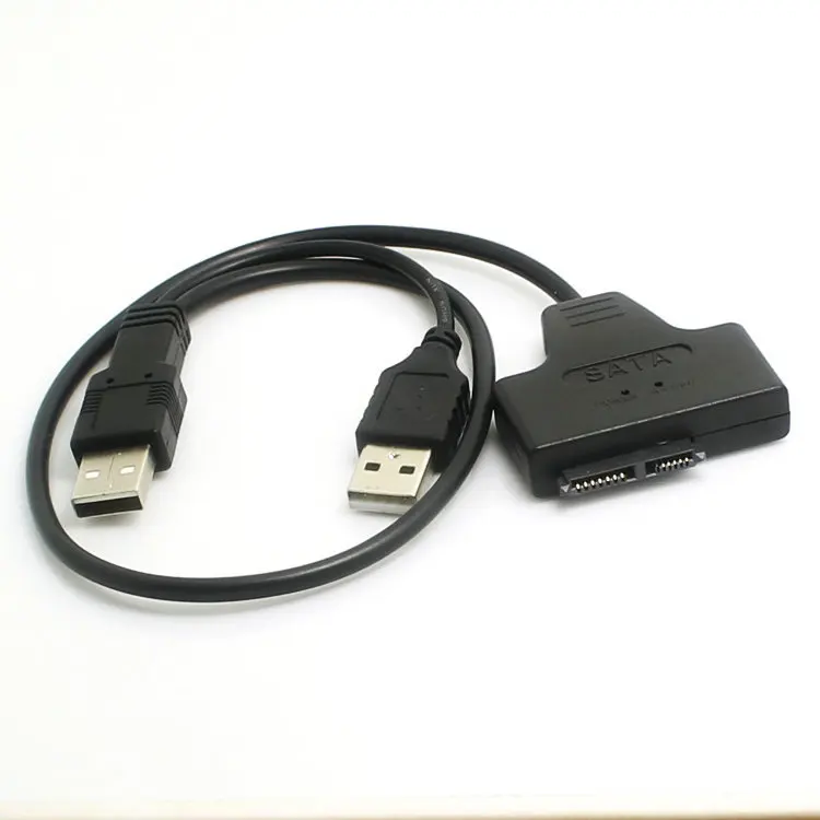 Тонкий адаптер конвертер SATA с USB 2 0 на 7 + 6 Pin кабель для синхронизации данных