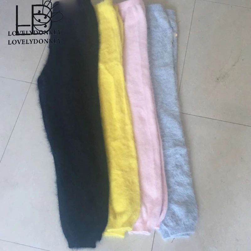 Женские трикотажные брюки LOVELYDONKEY зимние плотные теплые из кашемира и норки