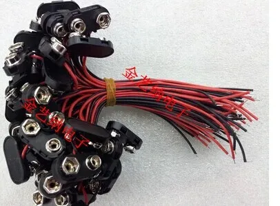 20 шт./лот 9 в батарейный отсек/Т Тип жесткая Пряжка/длина линии 15 см/жесткий