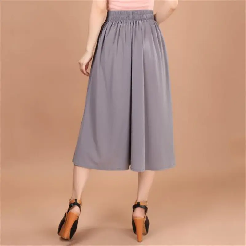 Женские широкие брюки с высокой талией в Корейском стиле однотонные леггинсы на