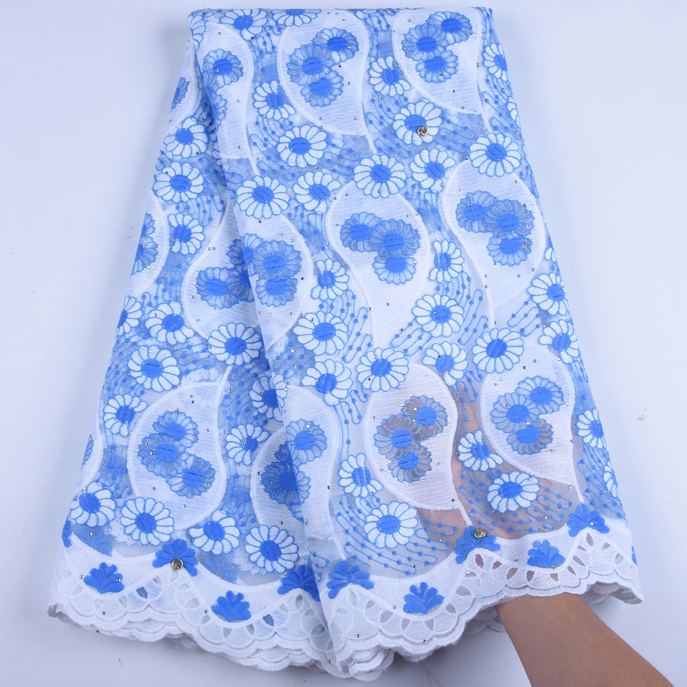 Кружевная ткань из молочного шелка африканская сетчатая кружевная с вышивкой в