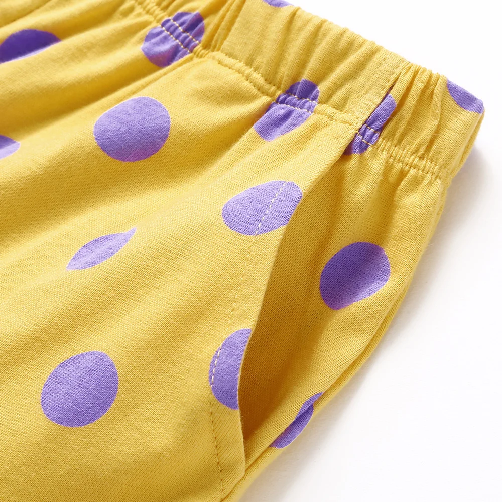 Детский комплект одежды для девочек BalabalaChildren летние шорты в горошек + футболка из