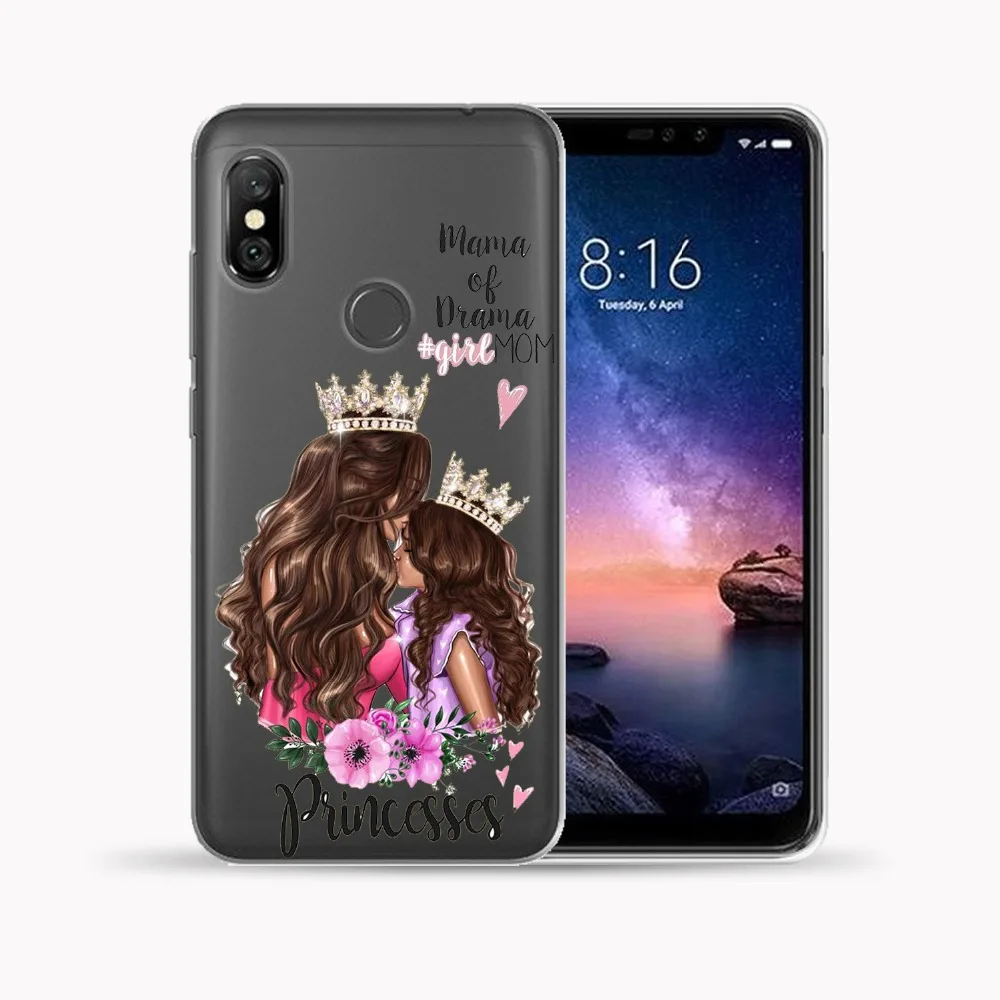 Чехол для Xiaomi Mi A1 A2 8 Lite 9 Pocophone F1 5X 6X мягкий ТПУ чехол мамы дочки королевы Redmi 7 5 5A 6 Note
