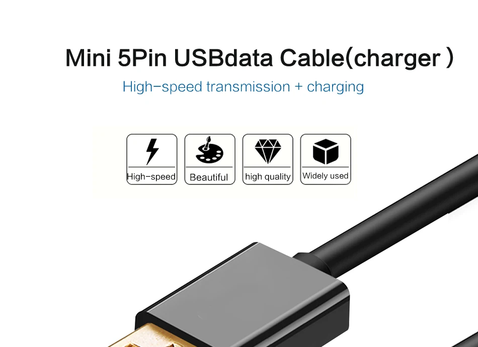 Мини-usb кабель мини-usb для быстрой передачи данных кабель для зарядки сотовых телефонов MP3 MP4 плеер gps цифровая камера HDD Mini USB