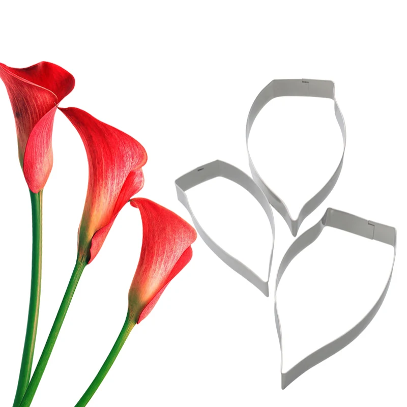 Calla лепесток лилии 3 шт. резак для печенья из нержавеющей стали и форма торта