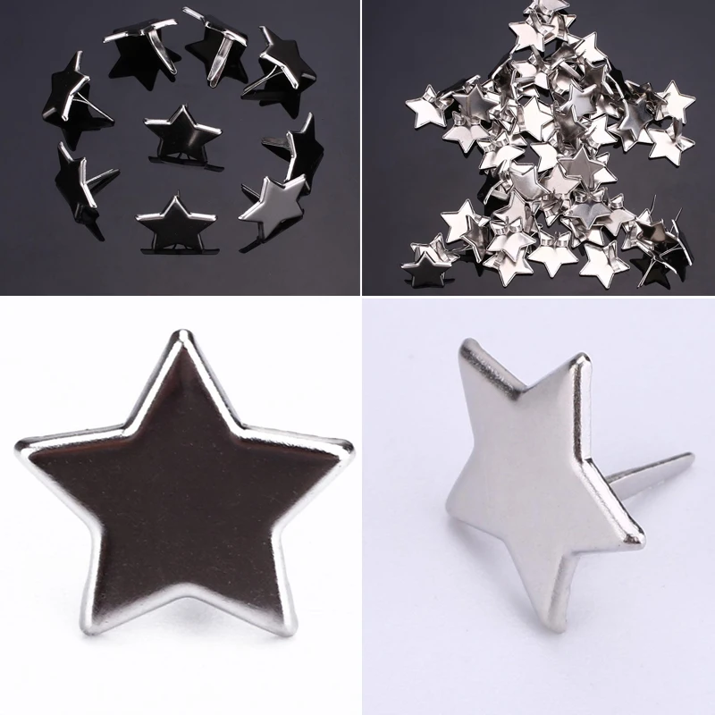 50 шт. серебряная звезда фотоатташе металлическая фотоатташе|scrapbooking brads|scrapbook