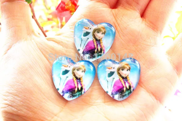 Сердце Анна Олаф Фигурка Кабошон Стекло Патч DIY Подвеска Украшение Сада Головные