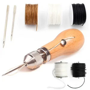 Professional Leathercraft Sewing Stitching Awl Tool Supplies,DIY Leather Craft Heavy Fabric,Canvas,Shoe,Repair Lockstitch Set