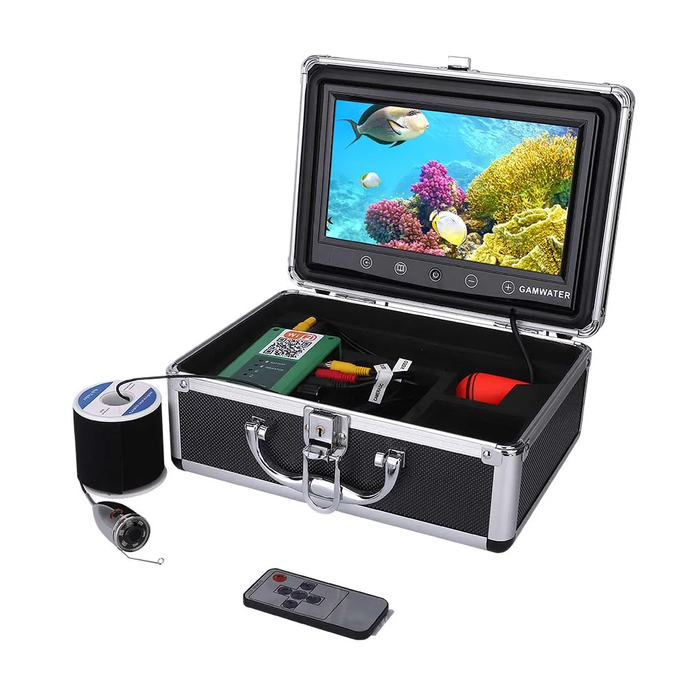 Купить Беспроводной рыболокатор с кабелем 20 м, Wi-Fi, 720P, ТВЛ, видеокамера для подводной рыбалки, 10-дюймовый цветной монитор, бесплатное просмотр чере...