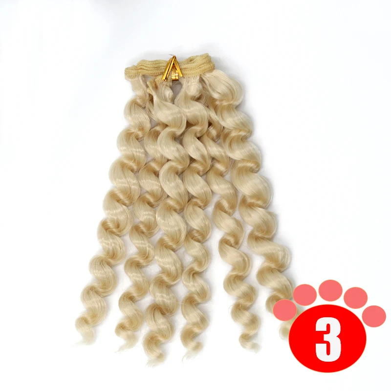 colour 3 Msiredoll bjd парик аксессуары 1 шт. 20*100 см волосы куклы для 1/3 1/4 1/6 1/12 вьющиеся кукольные волосы bjd парик diy - Цвет: colour 3
