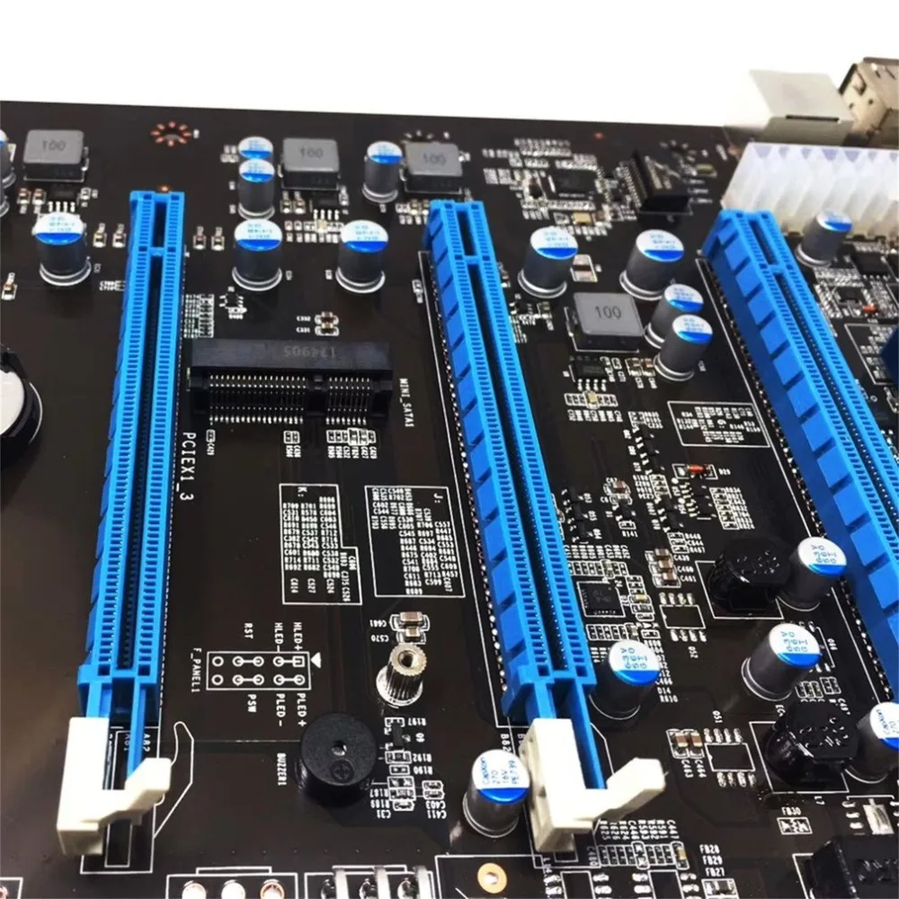 Материнская плата BTC IC6S для майнинга 8 слотов для видеокарт PCI Express 8-16x слотов DDR4 VGA USB2.0 SATA3.0 1000 Мбит/с LAN материнская плата