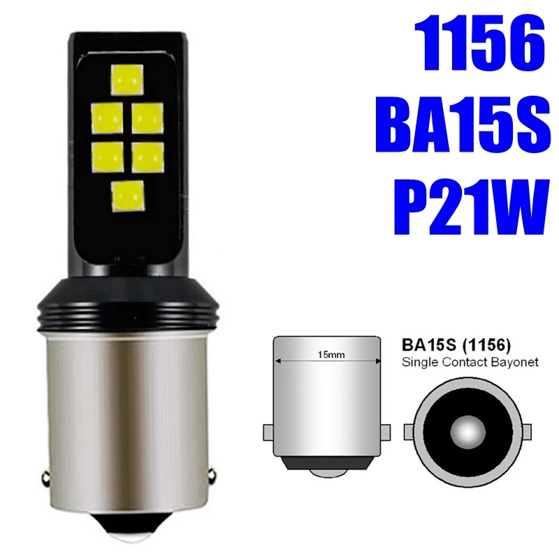 2 шт. 1156 P21W BA15S 1157 P21/5 Вт BAY15D T20 W21W 7440 W21/5 Вт 7443 BAU15S Cree чипы светодиодный автомобильный резервный лампы авто тормоз светильник лампочка - Испускаемый цвет: 1156 BA15S