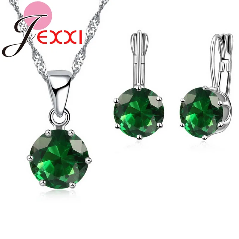 Комплект из колье и серёг серебра 925 пробы с фианитом|jewelry set 925|wedding jewelry setsfashion |