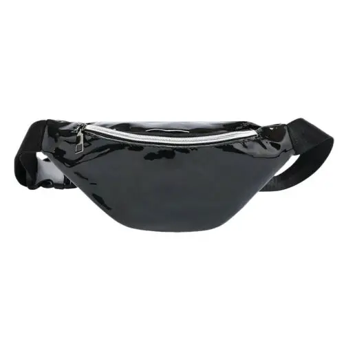 Style1 Black Женская поясная сумка для девочек блестящая кожаная сумка поясная сумка-пояс на талию дорожная поясная сумка для телефона с карманом - Цвет: Style1 Black
