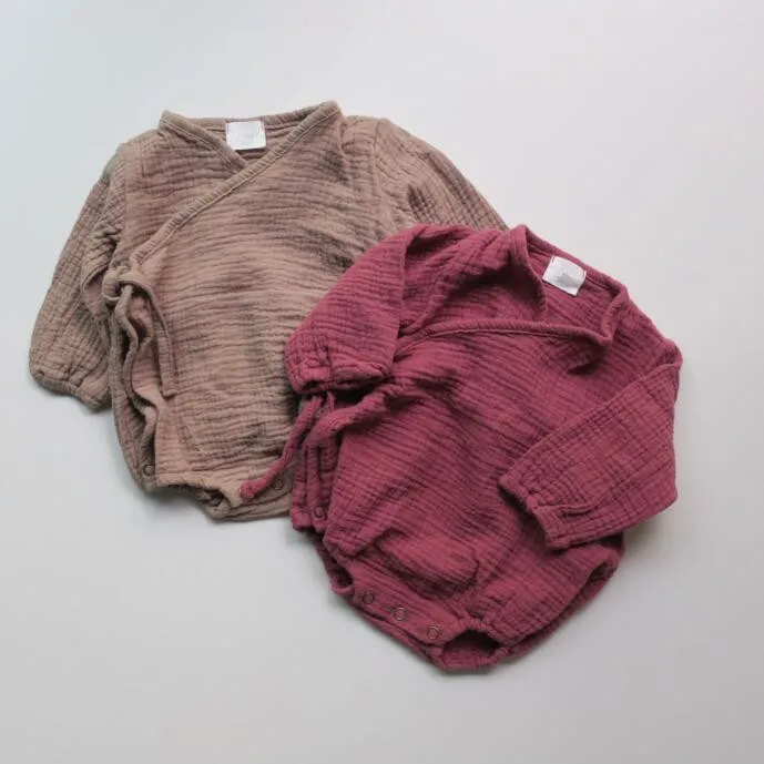 2018 осенняя одежда для малышей мальчиков и девочек Комбинезон Лен Детские