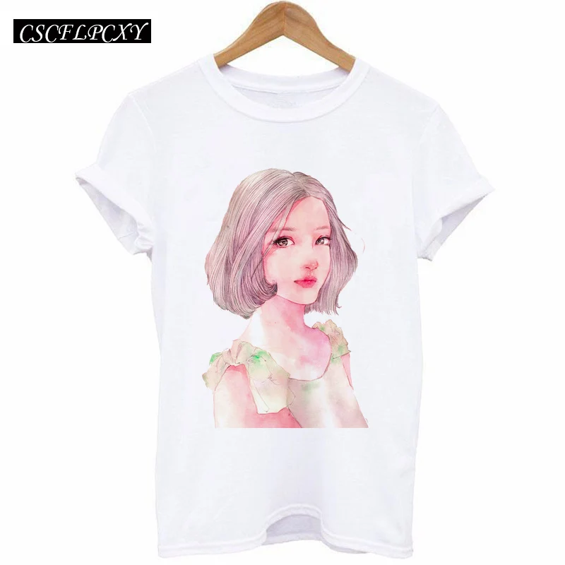 Повседневная футболка женская футболка с коротким рукавом Kawaii с принтом слона Camisetas Mujer топы футболки женские белые футболки с круглым вырезом - Цвет: 0143